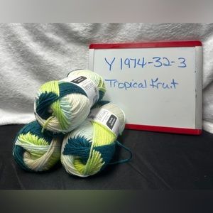 Impeccable”Tropical Fruit” Yarn 3 Skeins New